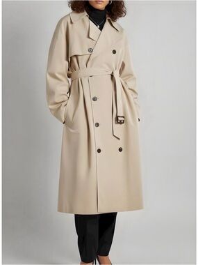 NEW The Frankie Shop XS / Small Beige Mavis Oversized Trench Coat